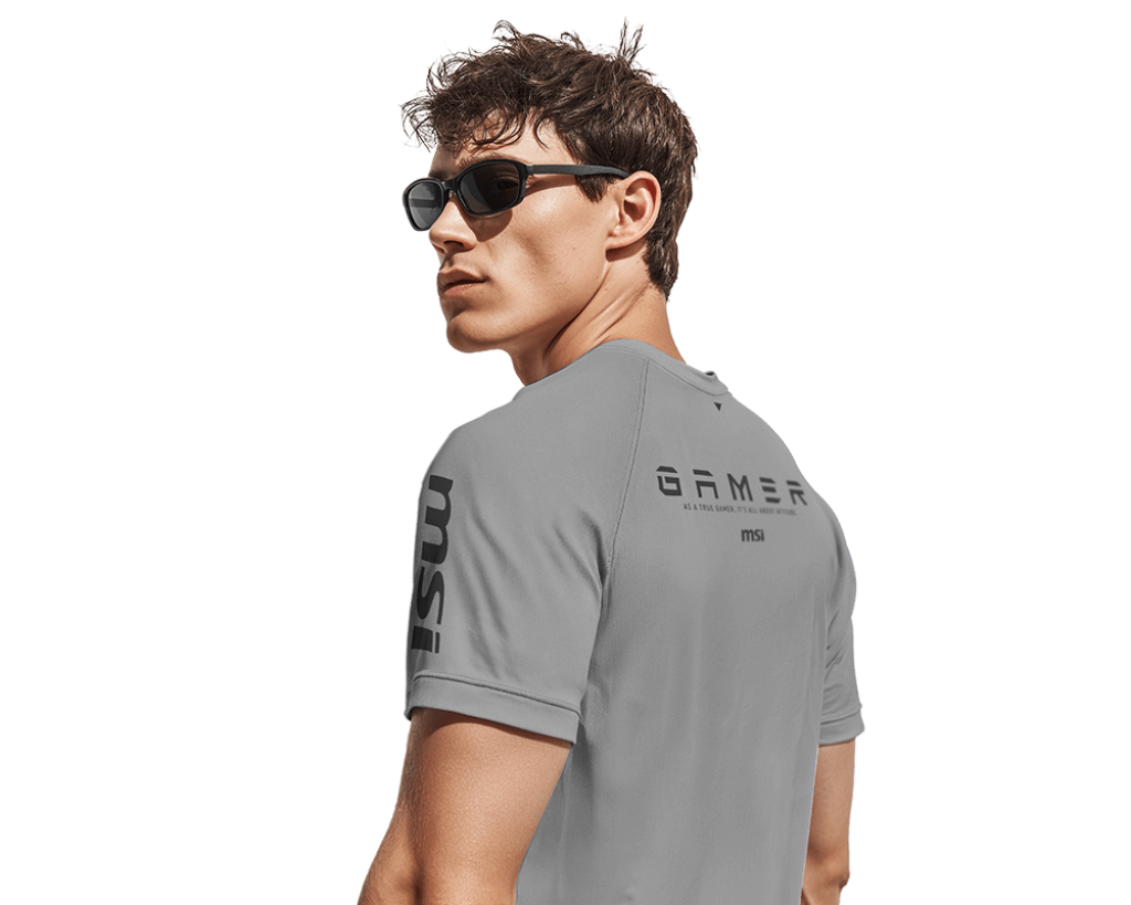 Gamer Series Wicking Raglan T-shirt — Light Gray - MSI e-Shop | Ufficiale MSI Italia