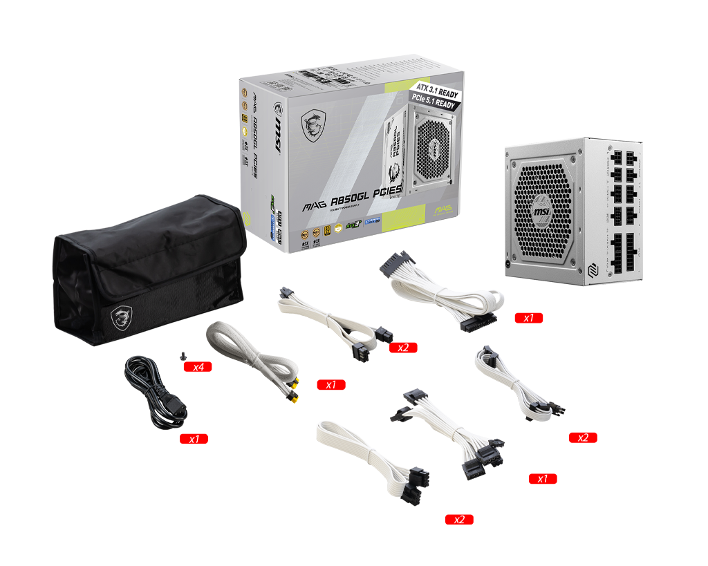 MAG A850GL PCIE5 WHITE | MSI Alimentatori