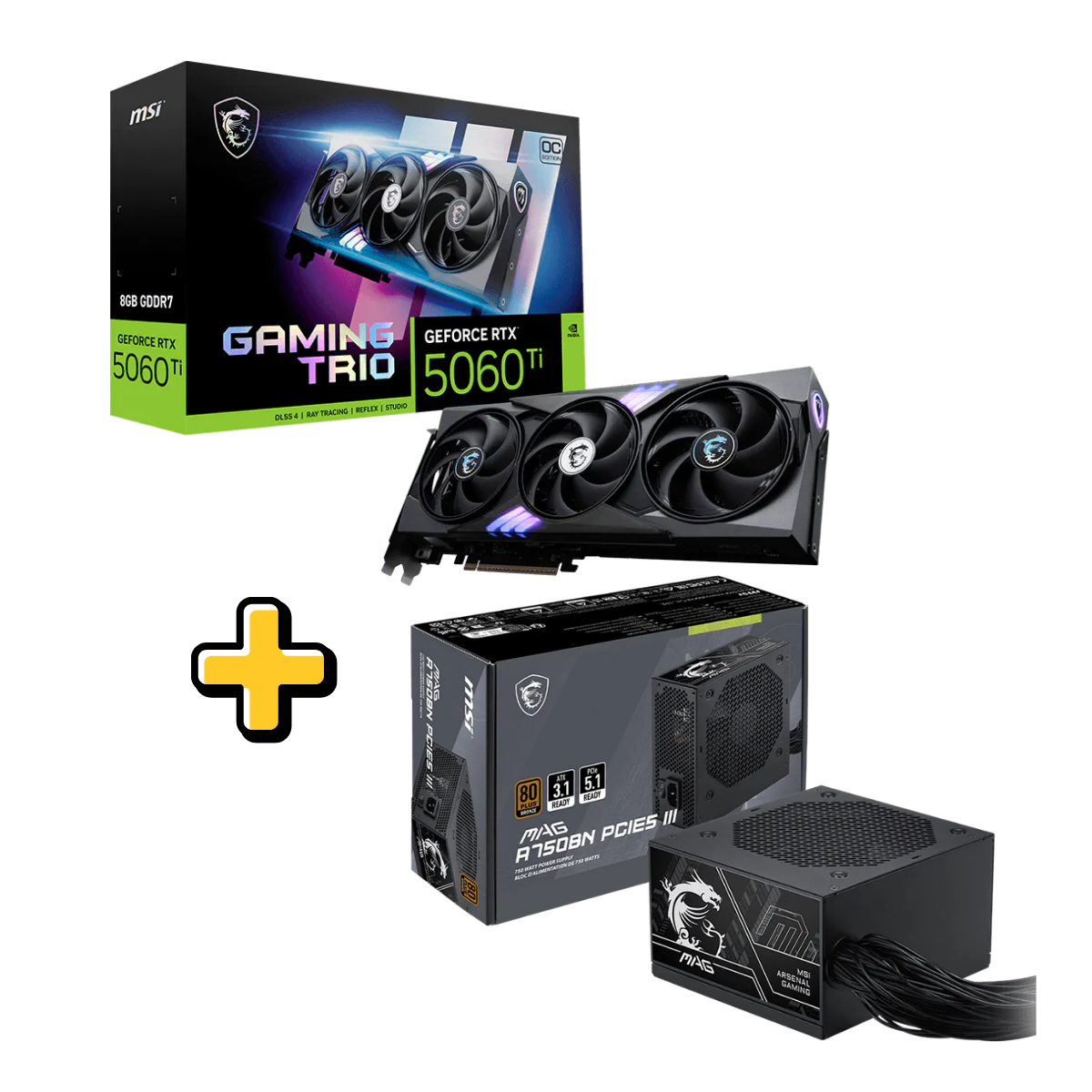 Bundle RTX 5060 Ti 8G GAMING TRIO OC + MAG A750BN PCIE5 III
